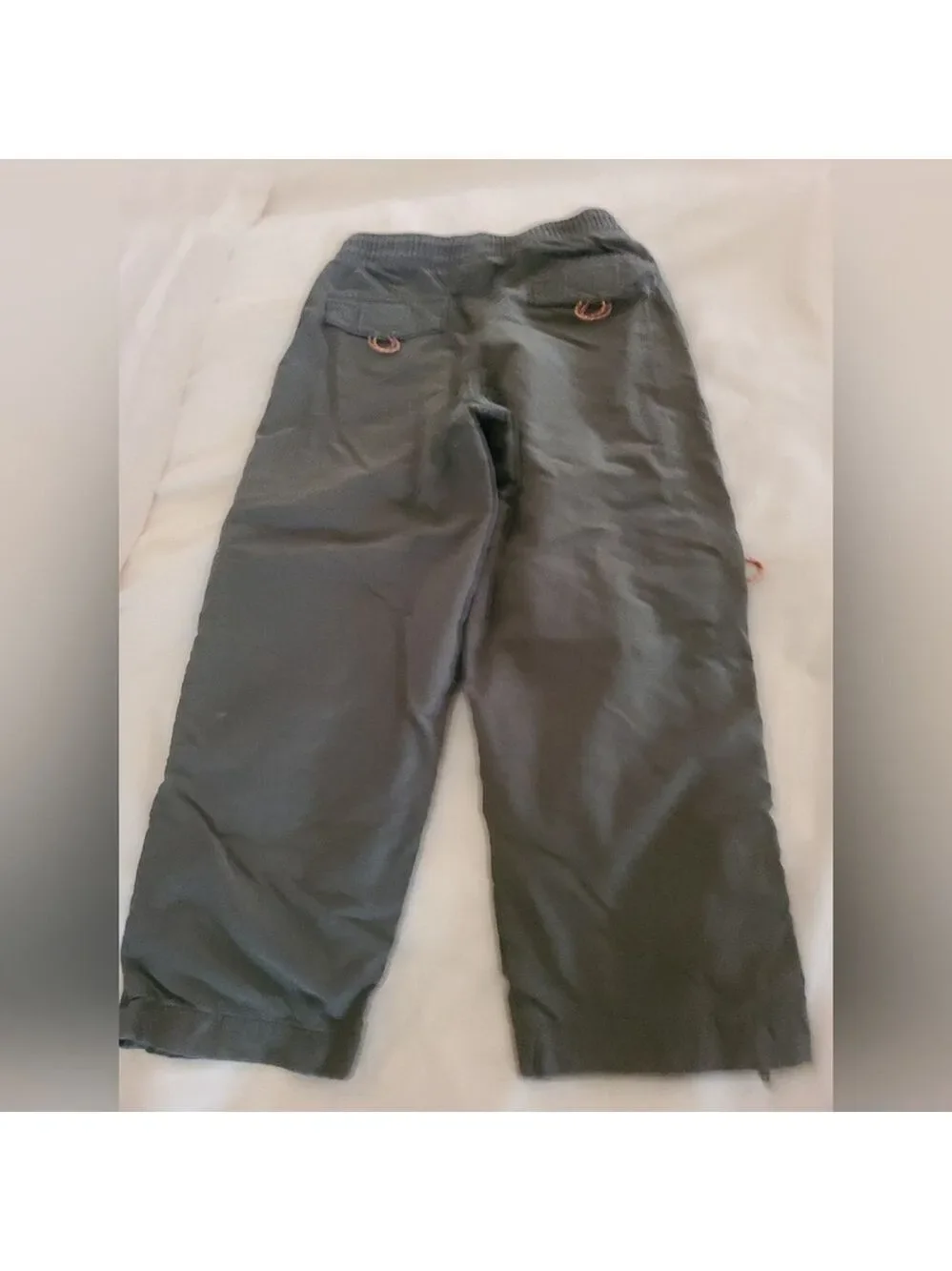 OshKosh Boys Lined Cargo Pants Khaki 6 Water-Resistant Boot Zipper